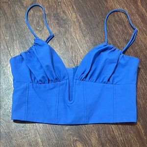 Zara Royal Blue Spaghetti Strap Bustier Top